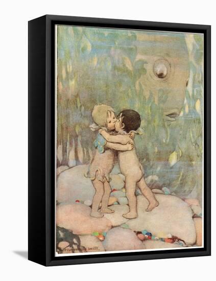 Tom and Ellie, Illustration from 'The Water Babies' by Reverend Charles Kingsley-Jessie Willcox-Smith-Framed Stretched Canvas