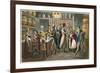 Tom and Jerry at a London Gin Shop, Drinking Blue Ruin with a Variety of Fellow-Customers-null-Framed Art Print