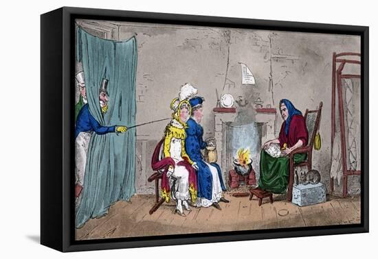 Tom and Jerry, Catching Kate and Sue on the Fly, Having their Fortunes Told, 19th Century-Isaac Robert Cruikshank-Framed Stretched Canvas