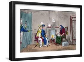 Tom and Jerry, Catching Kate and Sue on the Fly, Having their Fortunes Told, 19th Century-Isaac Robert Cruikshank-Framed Giclee Print
