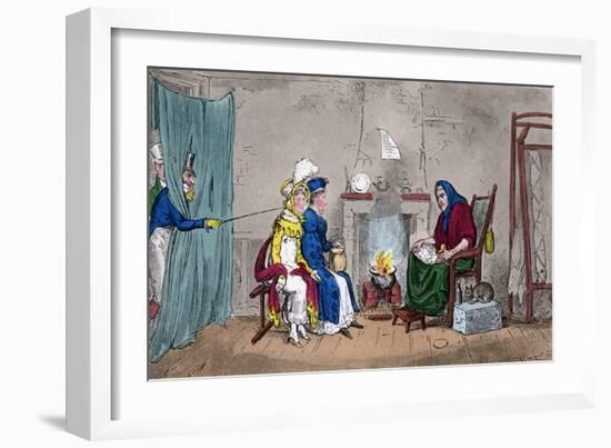 Tom and Jerry, Catching Kate and Sue on the Fly, Having their Fortunes Told, 19th Century-Isaac Robert Cruikshank-Framed Giclee Print