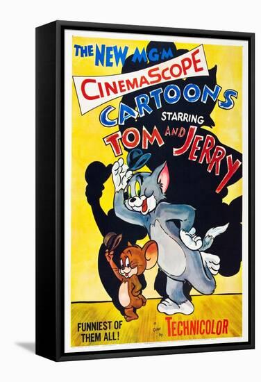 TOM AND JERRY, from left: Jerry the Mouse, Tom the cat, 1955.-null-Framed Stretched Canvas