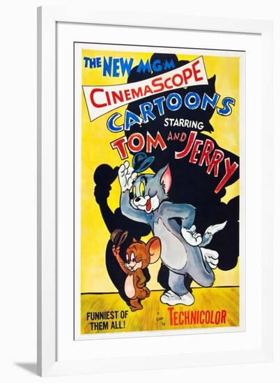 TOM AND JERRY, from left: Jerry the Mouse, Tom the cat, 1955.-null-Framed Art Print