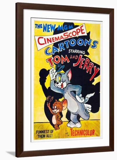 TOM AND JERRY, from left: Jerry the Mouse, Tom the cat, 1955.-null-Framed Art Print