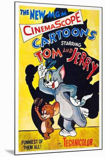 TOM AND JERRY, from left: Jerry the Mouse, Tom the cat, 1955.-null-Mounted Art Print