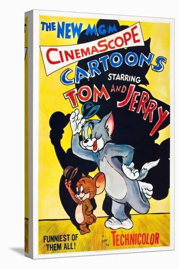 TOM AND JERRY, from left: Jerry the Mouse, Tom the cat, 1955.-null-Stretched Canvas