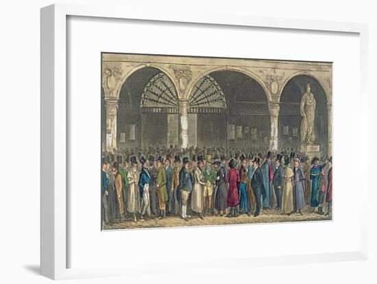 Tom and Jerry Visiting the Stock Exchange, from 'Life in London' by Pierce Egan, 1821-Isaac Robert Cruikshank-Framed Giclee Print