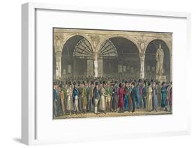 Tom and Jerry Visiting the Stock Exchange, from 'Life in London' by Pierce Egan, 1821-Isaac Robert Cruikshank-Framed Giclee Print