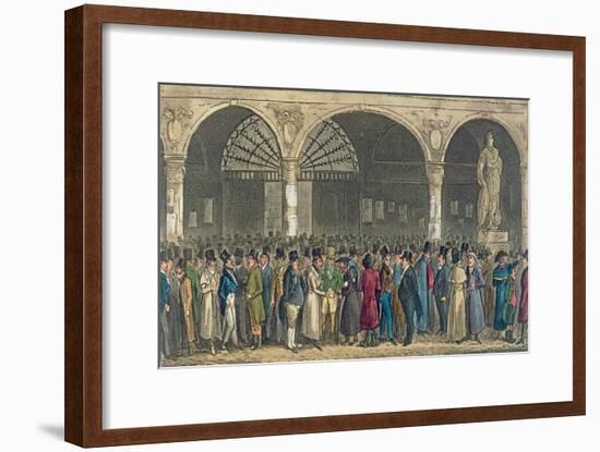 Tom and Jerry Visiting the Stock Exchange, from 'Life in London' by Pierce Egan, 1821-Isaac Robert Cruikshank-Framed Giclee Print