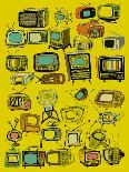 Vintage TV (Vector)-Tom and Kwikki-Stretched Canvas