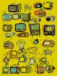 Vintage TV (Vector)-Tom and Kwikki-Framed Art Print