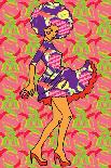 Sexy Fashion Girl in Sketch Style with Pattern-Tom and Kwikki-Art Print