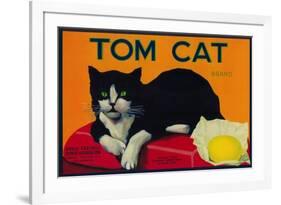 Tom Cat Lemon Label - Orosi, CA-Lantern Press-Framed Art Print