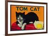 Tom Cat Lemon Label - Orosi, CA-Lantern Press-Framed Art Print