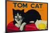 Tom Cat Lemon Label - Orosi, CA-Lantern Press-Mounted Art Print