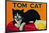 Tom Cat Lemon Label - Orosi, CA-Lantern Press-Mounted Premium Giclee Print