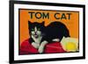 Tom Cat Lemon Label - Orosi, CA-Lantern Press-Framed Art Print