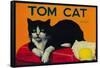 Tom Cat Lemon Label - Orosi, CA-Lantern Press-Framed Stretched Canvas