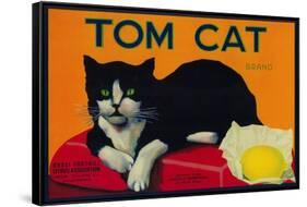 Tom Cat Lemon Label - Orosi, CA-Lantern Press-Framed Stretched Canvas