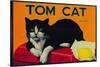 Tom Cat Lemon Label - Orosi, CA-Lantern Press-Stretched Canvas