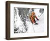 Tom Grant Arriving in the Upper Couloir Nord Des Drus, Chamonix, France-Ben Tibbetts-Framed Photographic Print