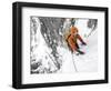 Tom Grant Arriving in the Upper Couloir Nord Des Drus, Chamonix, France-Ben Tibbetts-Framed Photographic Print