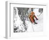 Tom Grant Arriving in the Upper Couloir Nord Des Drus, Chamonix, France-Ben Tibbetts-Framed Photographic Print