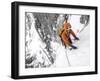 Tom Grant Arriving in the Upper Couloir Nord Des Drus, Chamonix, France-Ben Tibbetts-Framed Photographic Print