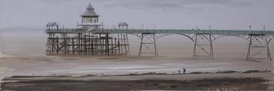 Clevedon Pier, Overcast, November-Tom Hughes-Giclee Print