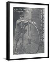 Tom Hughes with the Bicycle He Purchased in 1887-null-Framed Photographic Print