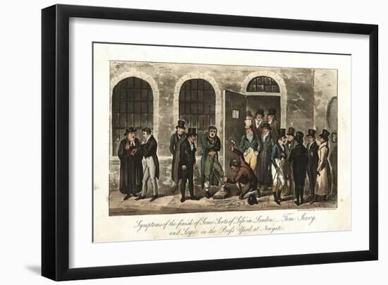 Tom, Jerry and Logic in the Press Yard, Newgate Prison, London, 1821-George Cruikshank-Framed Giclee Print