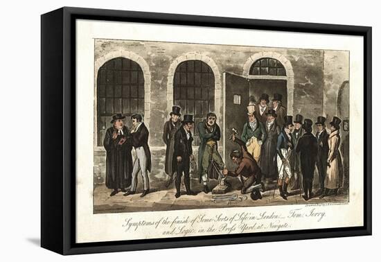 Tom, Jerry and Logic in the Press Yard, Newgate Prison, London, 1821-George Cruikshank-Framed Stretched Canvas