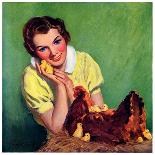 "Baby Chicks,"April 1, 1937-Tom L. Chore-Framed Stretched Canvas