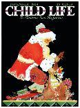 Santa's Bag - Child Life, December 1929-Tom Meade-Framed Stretched Canvas