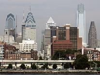 Philly Skyline Debate-Tom Mihalek-Framed Stretched Canvas