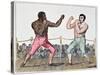 Tom Molineaux Versus Tom Cribb, 28th September, 1811 at Thistleton, England (Colour Litho)-English-Stretched Canvas