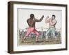 Tom Molineaux Versus Tom Cribb, 28th September, 1811 at Thistleton, England (Colour Litho)-English-Framed Giclee Print