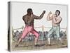 Tom Molineaux Versus Tom Cribb, 28th September, 1811 at Thistleton, England (Colour Litho)-English-Stretched Canvas