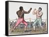 Tom Molineaux Versus Tom Cribb, 28th September, 1811 at Thistleton, England (Colour Litho)-English-Framed Stretched Canvas