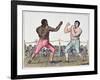 Tom Molineaux Versus Tom Cribb, 28th September, 1811 at Thistleton, England (Colour Litho)-English-Framed Giclee Print