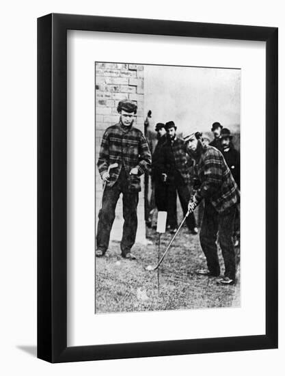 Tom Morris Preparing to Swing His Golf Club-null-Framed Photographic Print