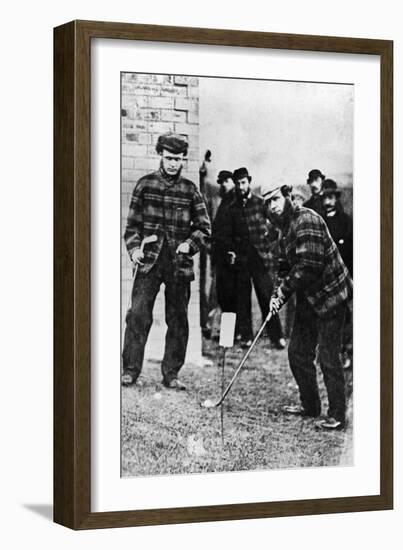 Tom Morris Preparing to Swing His Golf Club-null-Framed Photographic Print