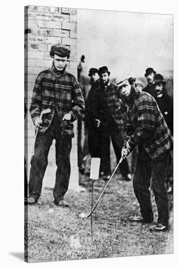 Tom Morris Preparing to Swing His Golf Club-null-Stretched Canvas