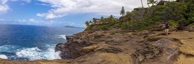 Ocean view from Spitting Caves. Hidden treasure in Honolulu. Oahu. Hawaii.-Tom Norring-Photographic Print