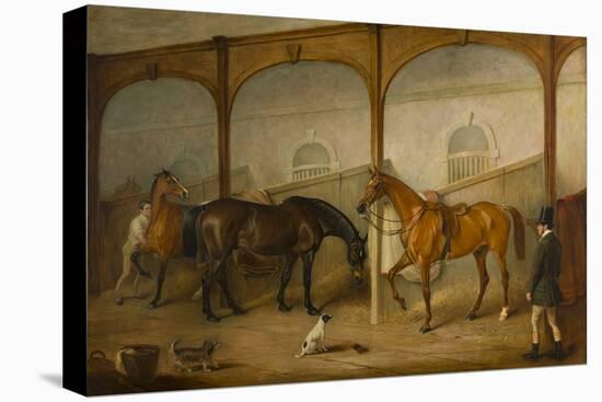 Tom of Lincoln and The Engineer in the Stables at Newport Lodge, 1852-John E. Ferneley-Stretched Canvas