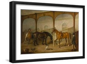 Tom of Lincoln and The Engineer in the Stables at Newport Lodge, 1852-John E. Ferneley-Framed Giclee Print