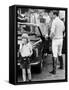 Tom Parker Bowles Eating a Hot Dog as Prince Charles Gets in the Car-null-Framed Stretched Canvas