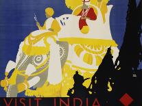 Visit India Poster-Tom Purvis-Framed Giclee Print