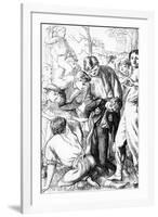 Tom's First Exploit at Football, Illustration from 'Tom Brown's School Days'-Arthur Hughes-Framed Giclee Print