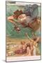 Tom Saw Fairies Carry Baby and Cradle Gently Down in their Soft Arms-Arthur A. Dixon-Mounted Giclee Print